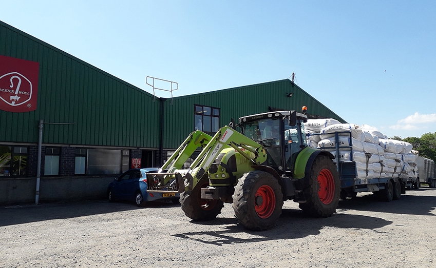 Producer delivered wool arriving at the Muckamore depot